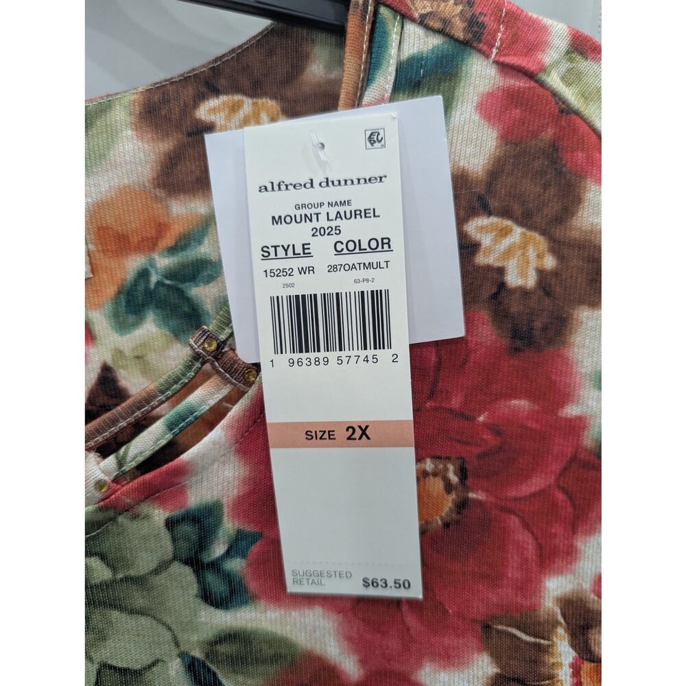 Alfred Dunner floral fall color top,2X - Picture 4 of 6
